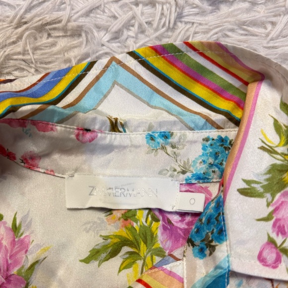 Zimmermann Halcyon Floral Silk Blouse - Multicoloured - Picture 9 of 16